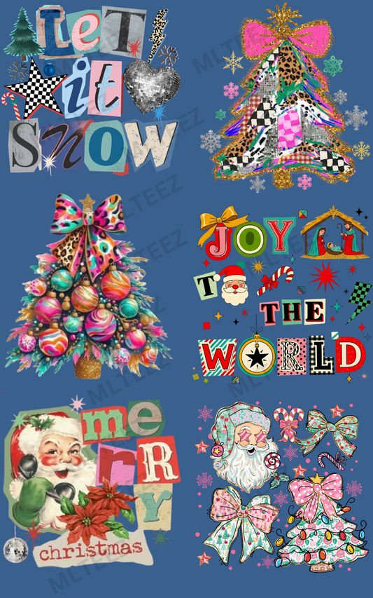 LET IT SNOW (1) PREMADE GANGSHEET - 22X36 DTF TRANSFERS - DIRECT TO FILM