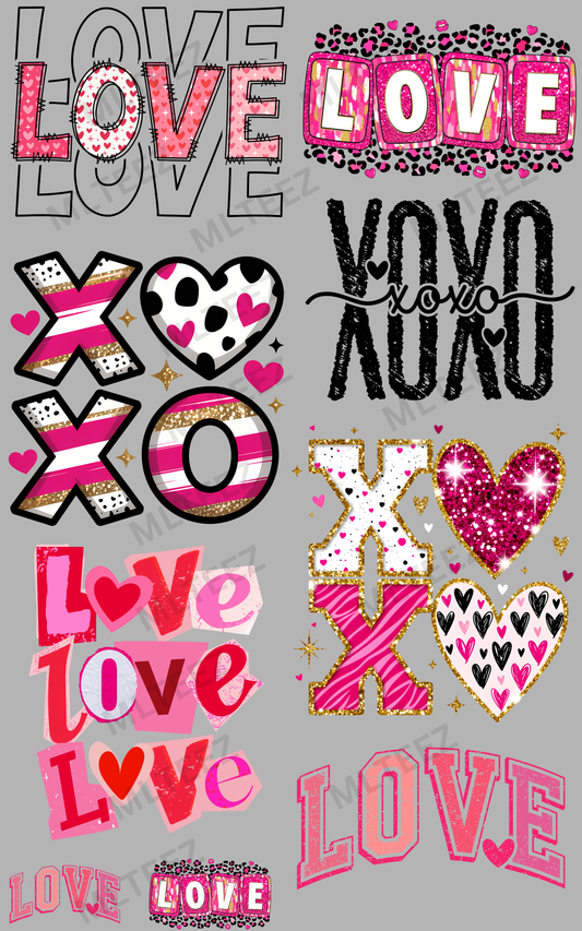 LOVE (1) PREMADE GANGSHEET - 22X36 DTF TRANSFERS - DIRECT TO FILM