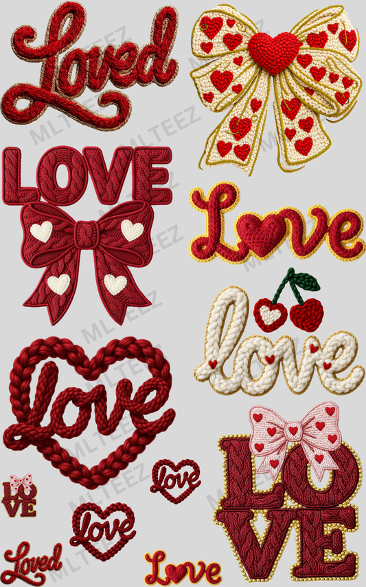 LOVE (3) PREMADE GANGSHEET - 22X36 DTF TRANSFERS - DIRECT TO FILM