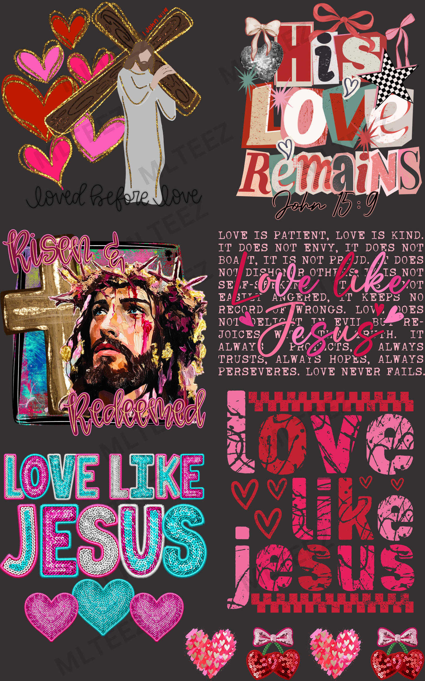 LOVED BEFORE LOVE (1) PREMADE GANGSHEET - 22X36 DTF TRANSFERS - DIRECT TO FILM