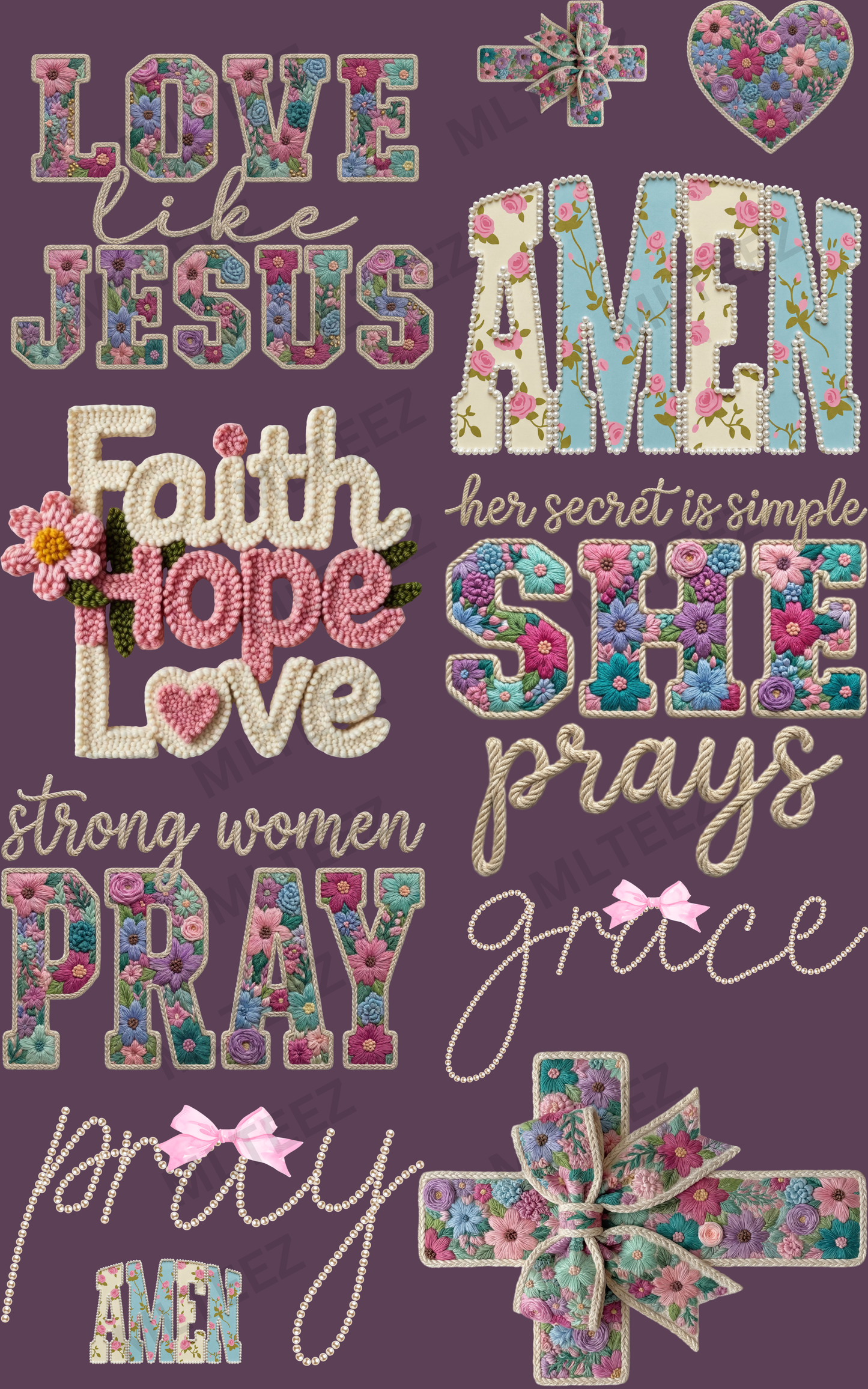 LOVE LIKE JUSUS (4) PREMADE GANGSHEET - 22X36 DTF TRANSFERS - DIRECT TO FILM