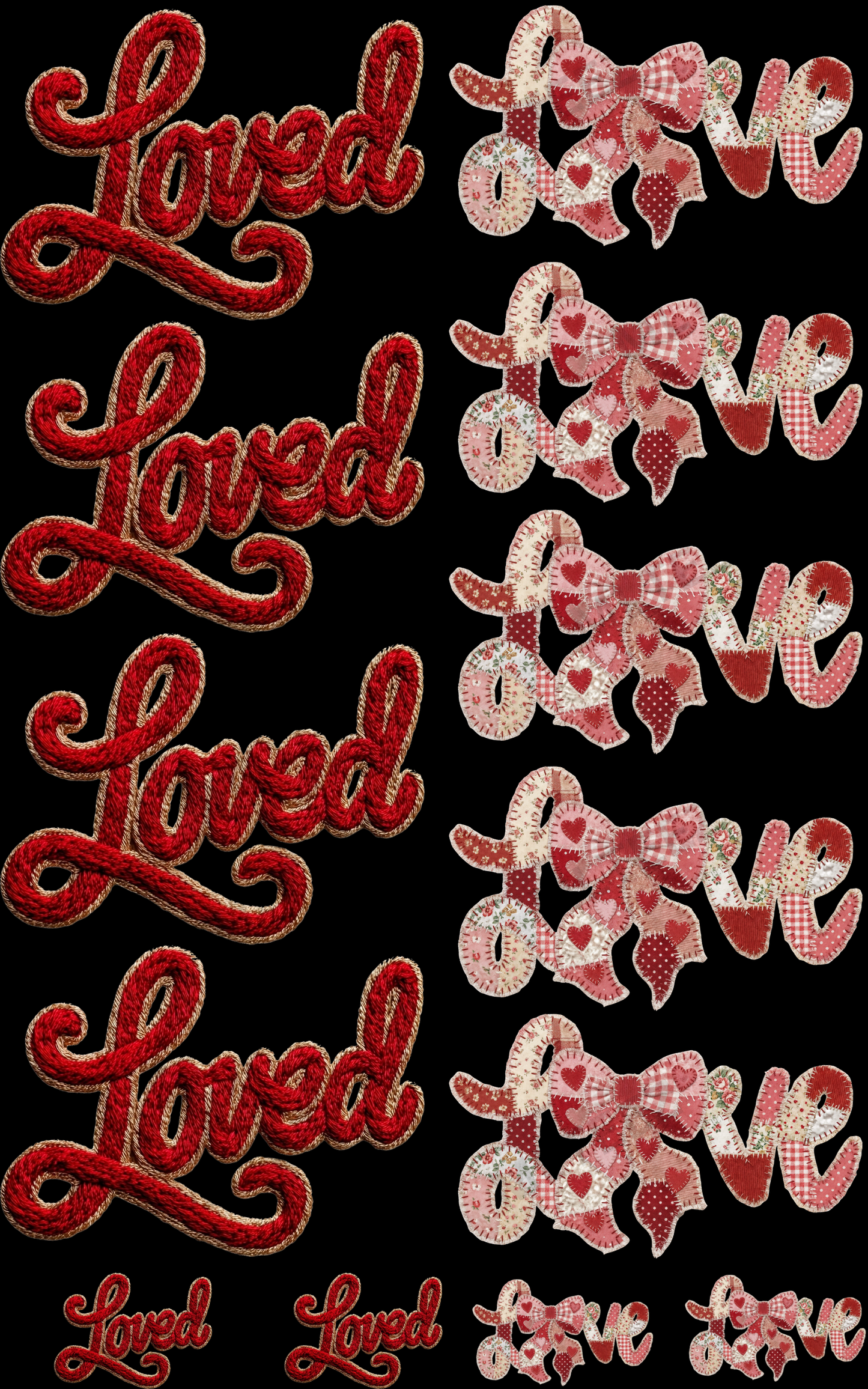 LOVE/LOVED (2) PREMADE GANGSHEET - 22X36 DTF TRANSFERS - DIRECT TO FILM