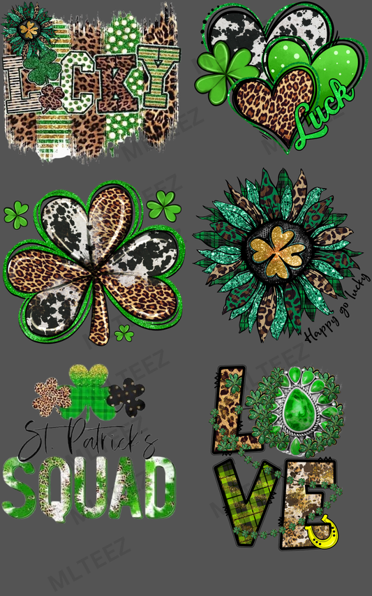 LUCKY (3) PREMADE GANGSHEET - 22X36 DTF TRANSFERS - DIRECT TO FILM