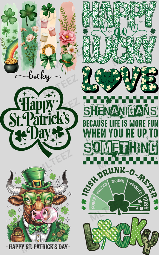LUCKY (6) PREMADE GANGSHEET - 22X36 DTF TRANSFERS - DIRECT TO FILM