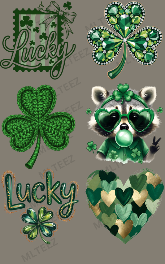 LUCKY (7) PREMADE GANGSHEET - 22X36 DTF TRANSFERS - DIRECT TO FILM