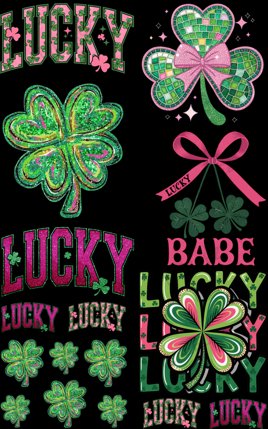 LUCKY (8) PREMADE GANGSHEET - 22X36 DTF TRANSFERS - DIRECT TO FILM
