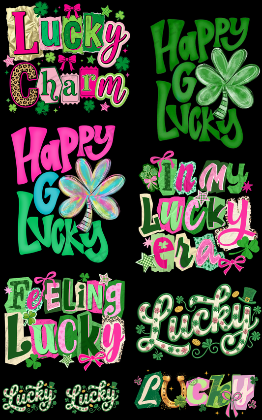 LUCKY CHARM (1) PREMADE GANGSHEET - 22X36 DTF TRANSFERS - DIRECT TO FILM