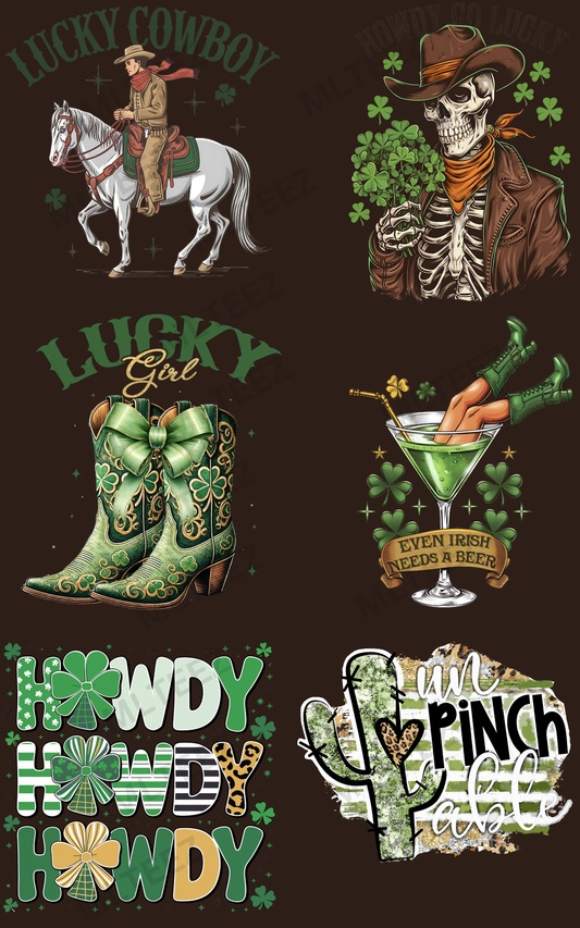 LUCKY COWBOY (1) PREMADE GANGSHEET - 22X36 DTF TRANSFERS - DIRECT TO FILM