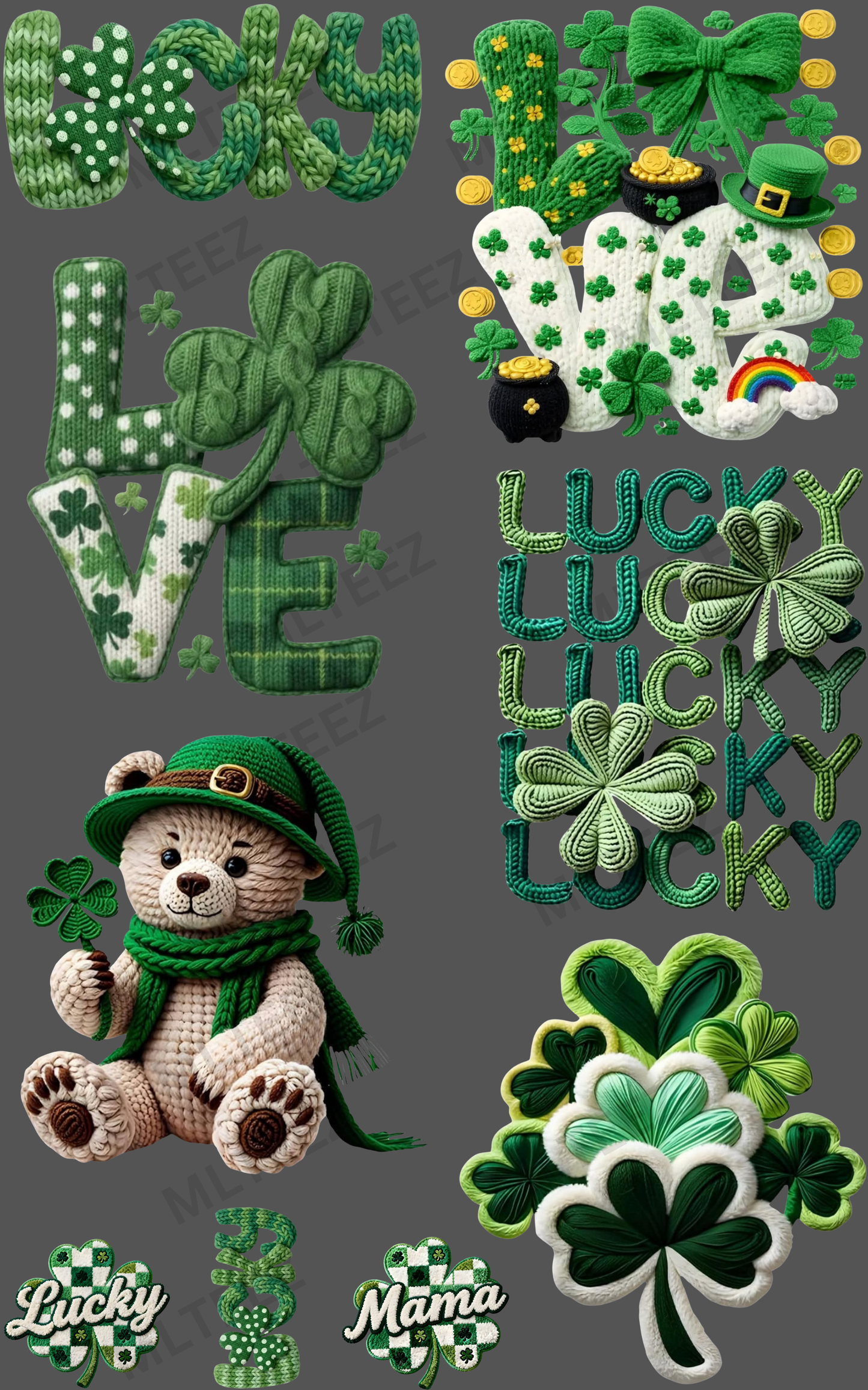 LUCKY LOVE (1) PREMADE GANGSHEET - 22X36 DTF TRANSFERS - DIRECT TO FILM