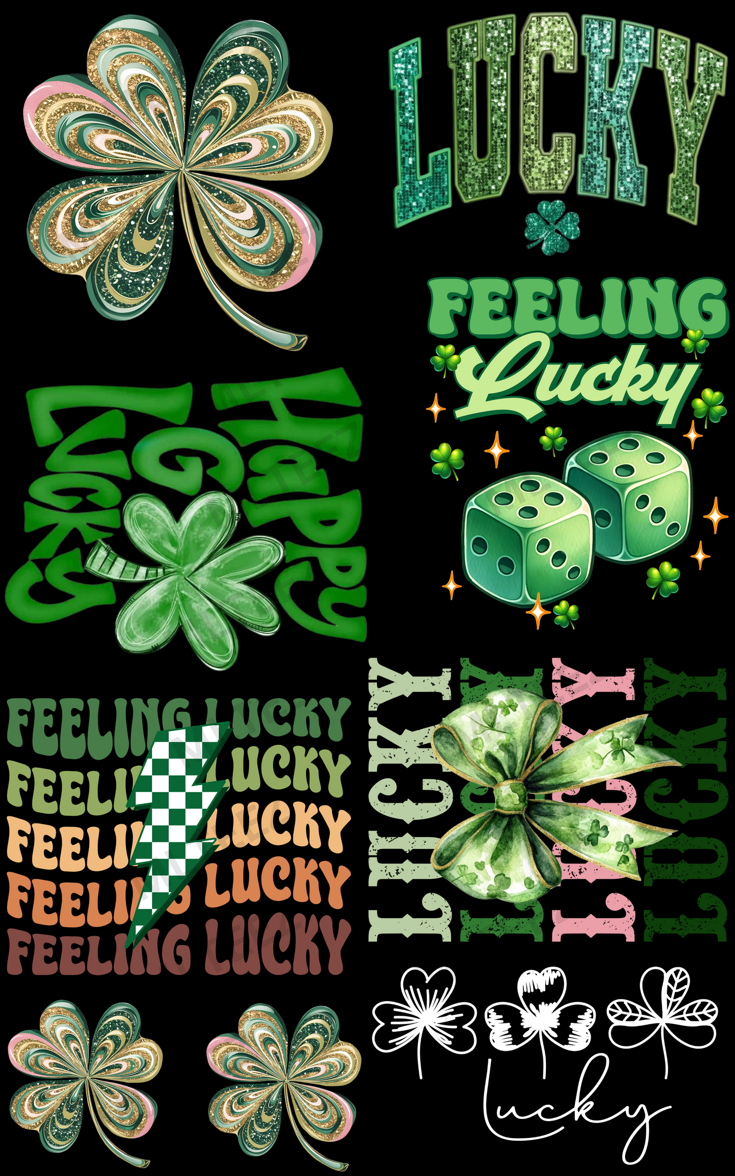 LUCKY SHAMROCK PREMADE GANGSHEET  - 22X36