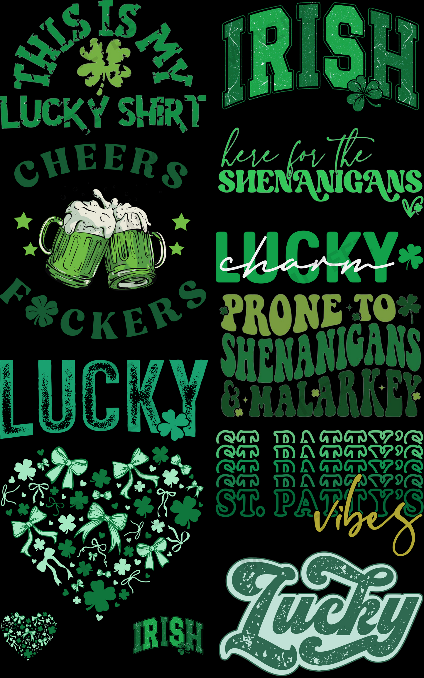 LUCKY SHIRT PREMADE GANGSHEET  - 22X36