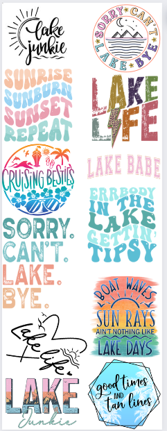 PREMADE LAKE LIFE GANGSHEET  - 22X60