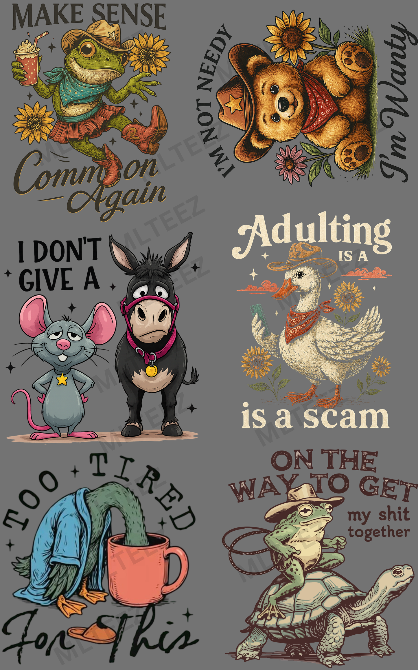 MAKE SENSE COMMON AGAIN (1) PREMADE GANGSHEET - 22X36 DTF TRANSFERS - DIRECT TO FILM