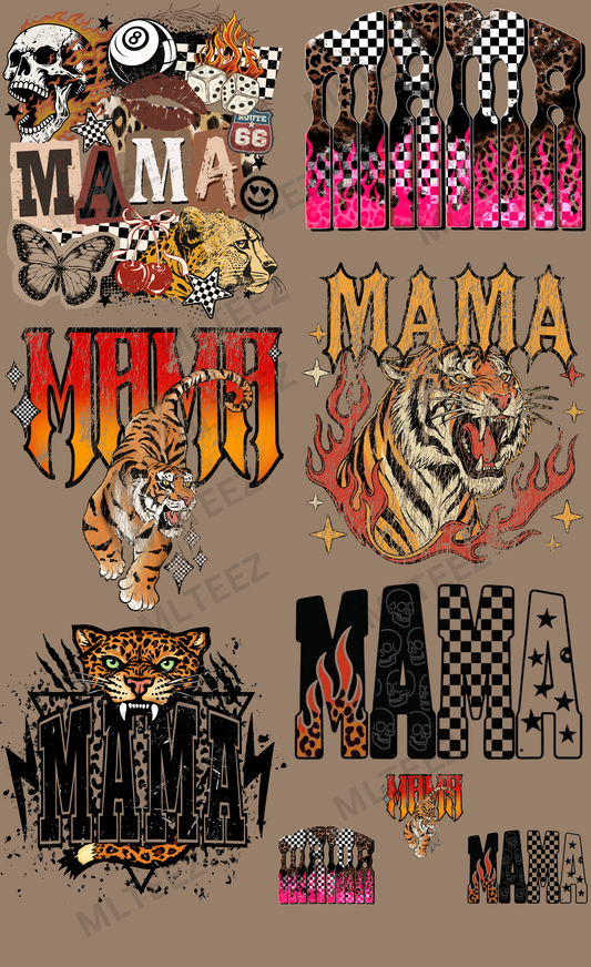 MAMA (11) PREMADE GANGSHEET - 22X36 DTF TRANSFERS - DIRECT TO FILM