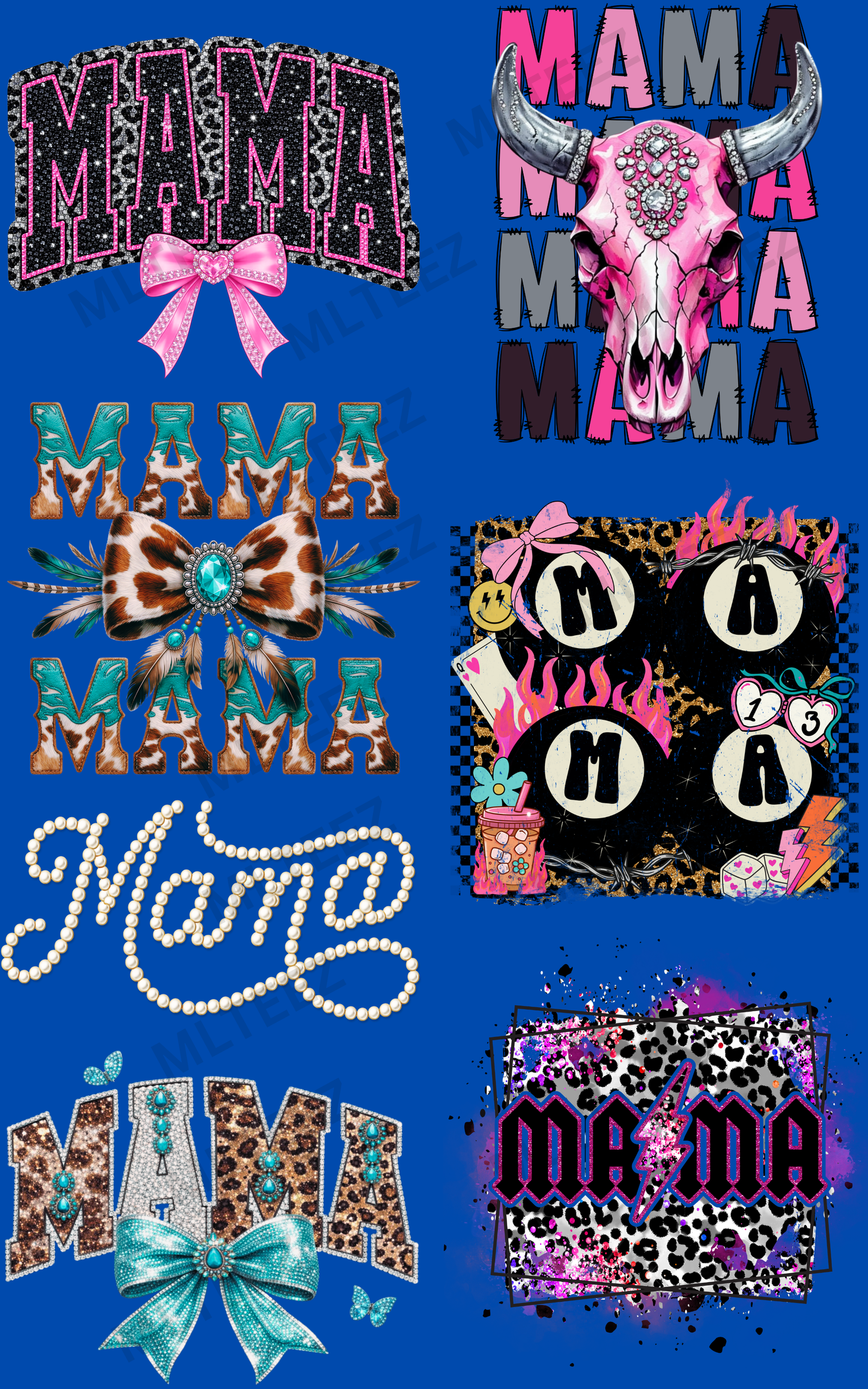 MAMA (12) PREMADE GANGSHEET - 22X36 DTF TRANSFERS - DIRECT TO FILM