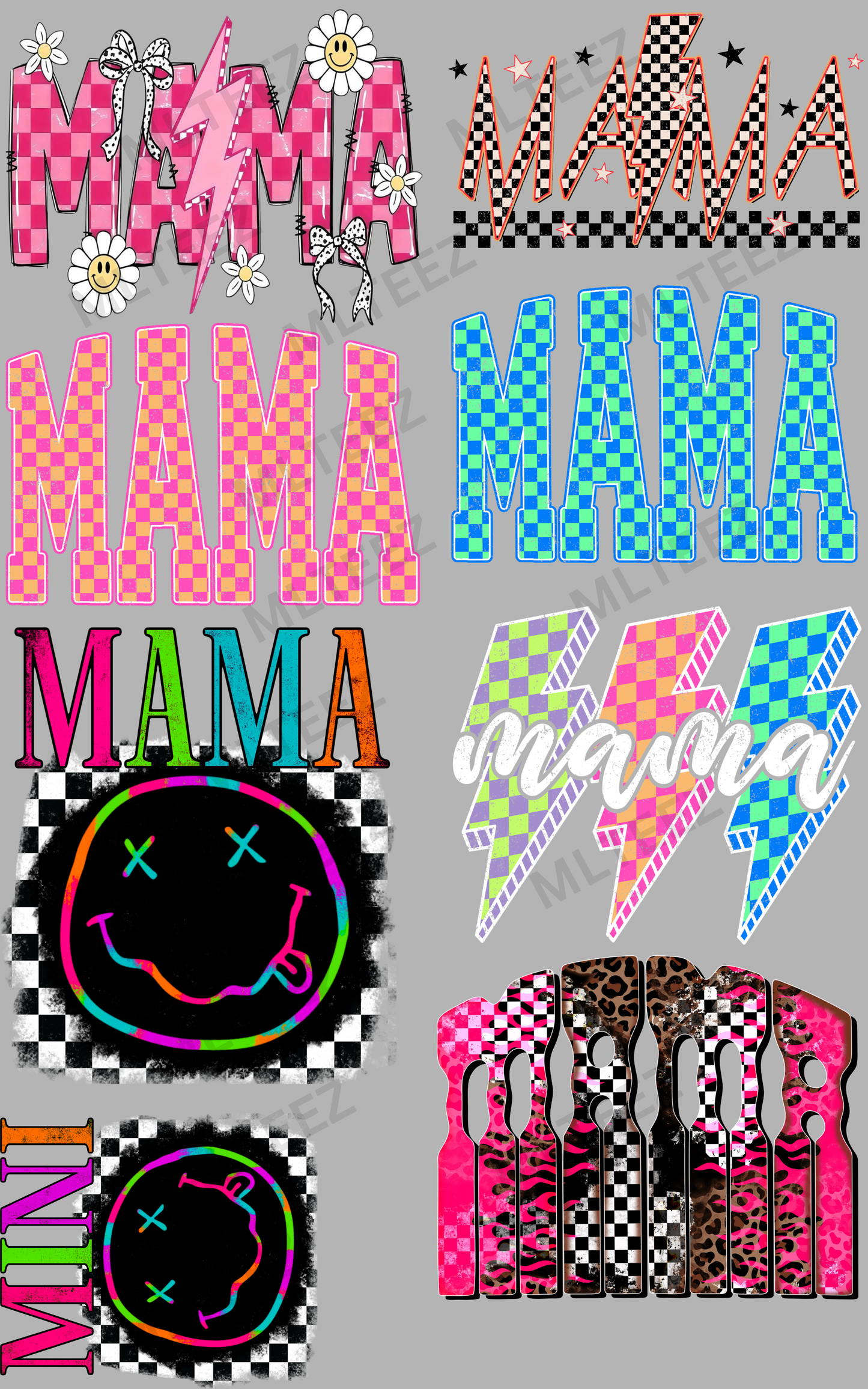 MAMA (14) PREMADE GANGSHEET - 22X36 DTF TRANSFERS - DIRECT TO FILM