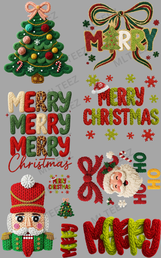 MERRY (4) PREMADE GANGSHEET - 22X36 DTF TRANSFERS - DIRECT TO FILM