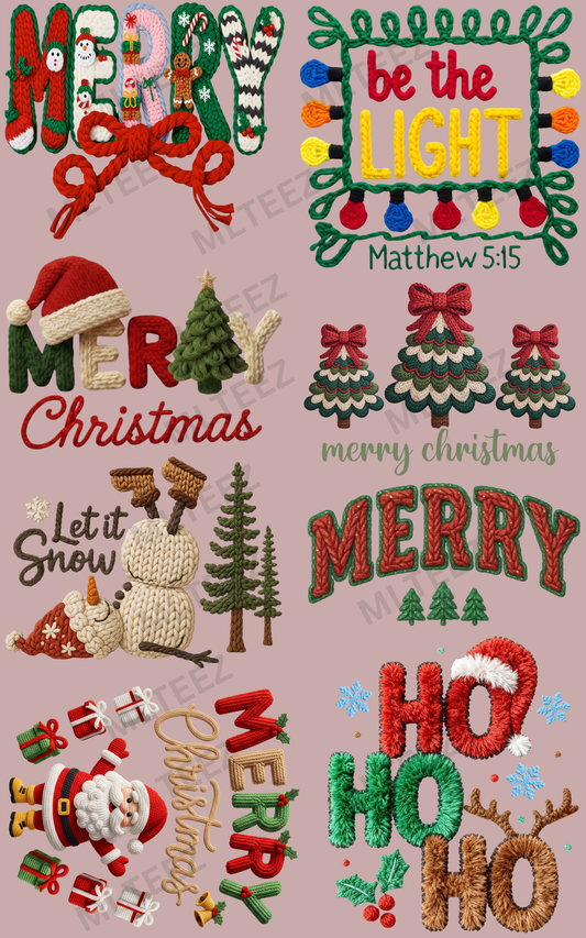 MERRY (5) PREMADE GANGSHEET - 22X36 DTF TRANSFERS - DIRECT TO FILM