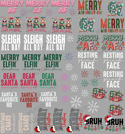 MERRY AF PREMADE TRUCKER HAT GANGSHEET - 22X24 DTF TRANSFERS - DIRECT TO FILM