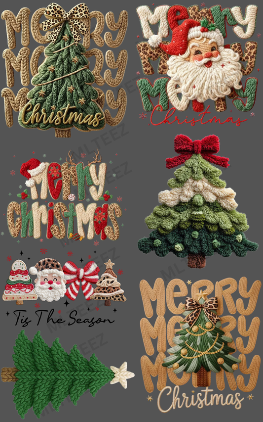 MERRY CHRISTMAS (13) PREMADE GANGSHEET - 22X36 DTF TRANSFERS - DIRECT TO FILM