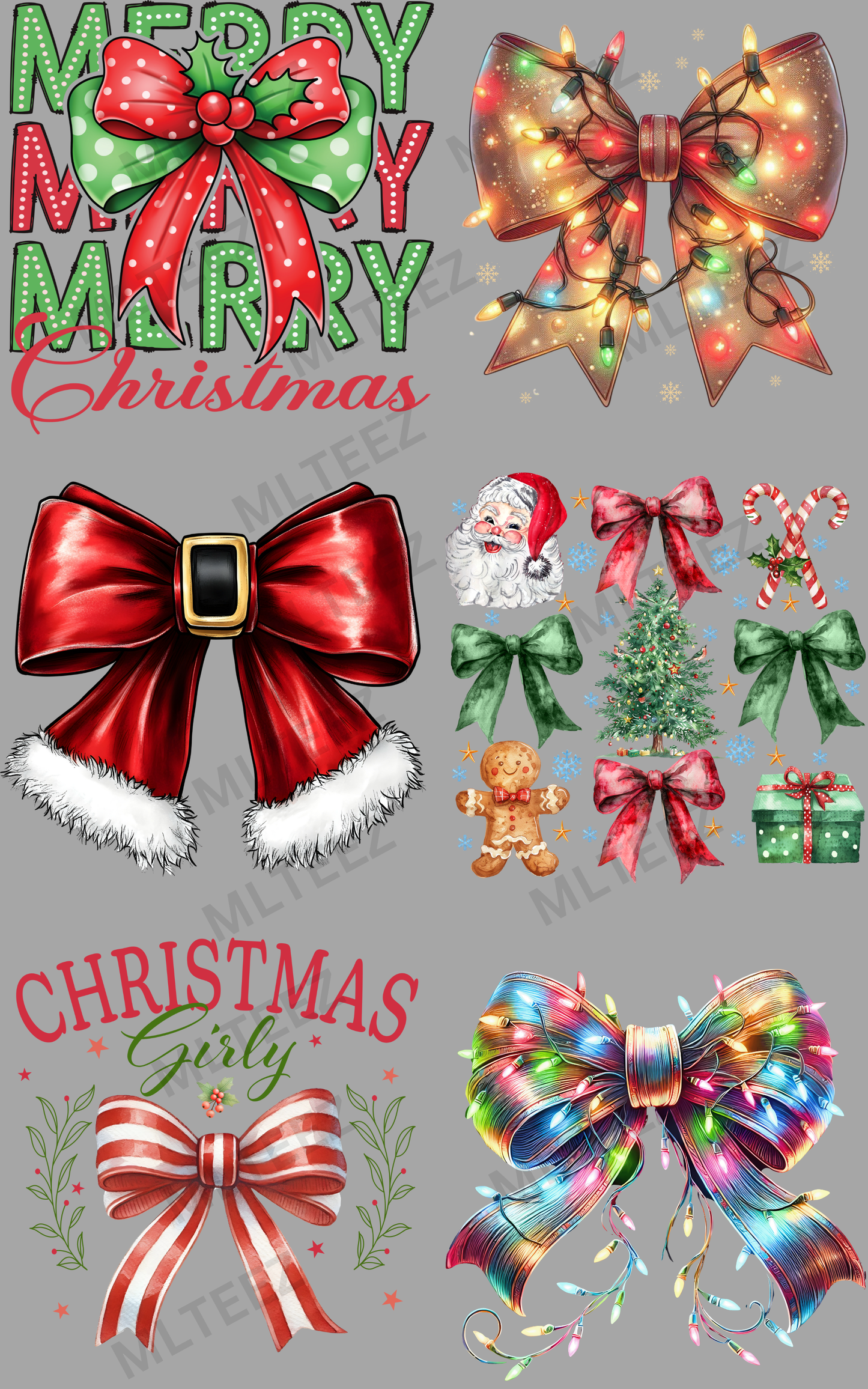 MERRY CHRISTMAS (12) PREMADE GANGSHEET - 22X36 DTF TRANSFERS - DIRECT TO FILM