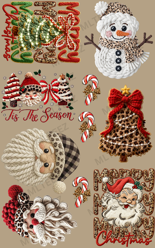 MERRY CHRISTMAS (7) PREMADE GANGSHEET - 22X36 DTF TRANSFERS - DIRECT TO FILM