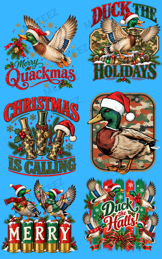 MERRY QUACKMAS (1) PREMADE GANGSHEET - 22X36 DTF TRANSFERS - DIRECT TO FILM