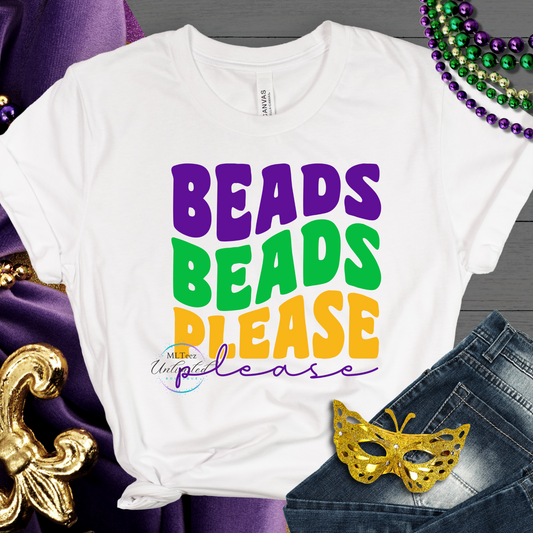 Mardi Gras Beads Please DTF Direct To Film