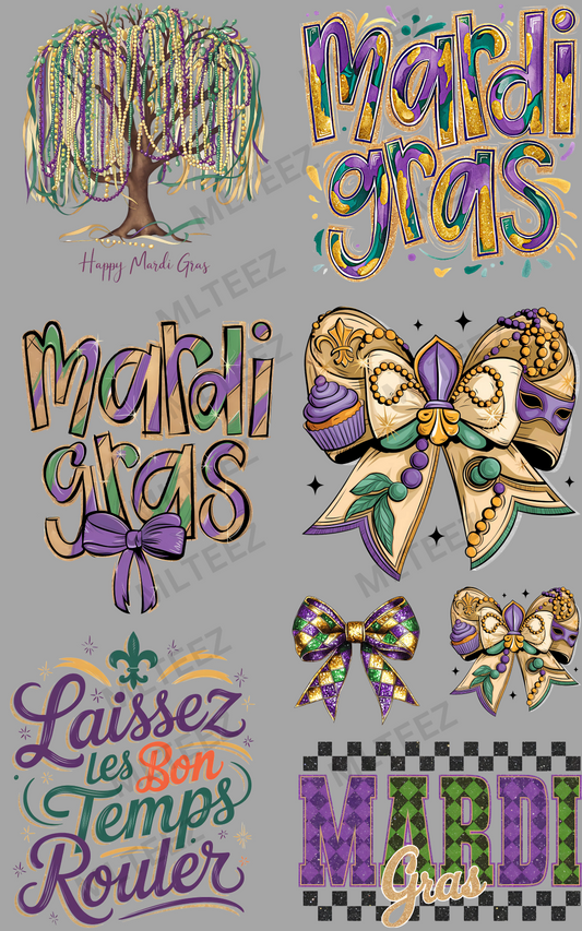 MARDI GRAS (3) PREMADE GANGSHEET  - 22X36