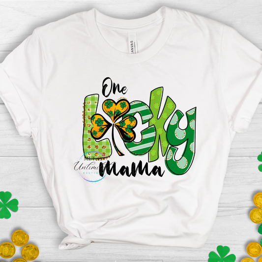 St. Patrick's Day, One Lucky Mama DTF Direct To Film