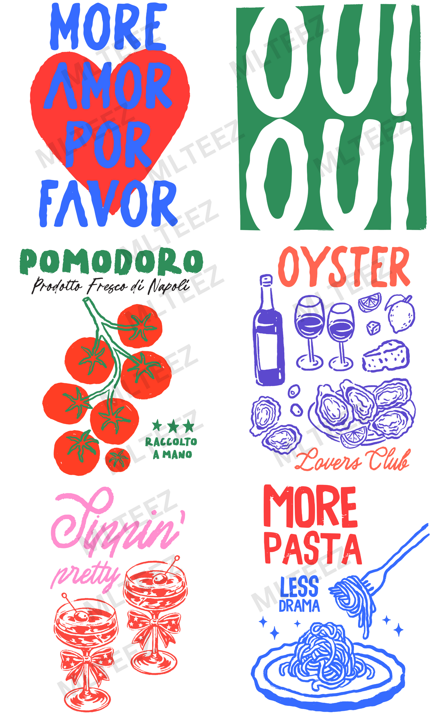 MORE AMOR POR FAVOR PREMADE GANGSHEET  - 22X36  DTF TRANSFERS - DIRECT TO FILM
