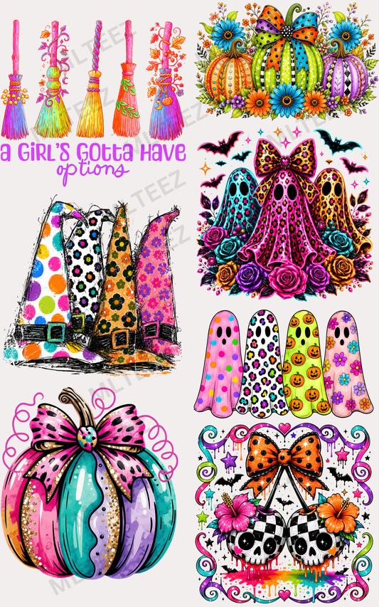 NEON HALLOWEEN (1) PREMADE GANGSHEET - 22X36 DTF TRANSFERS - DIRECT TO FILM