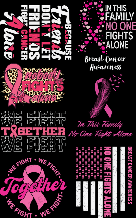 NOBODY FIGHTS ALONE (1) PREMADE GANGSHEET - 22X36 DTF TRANSFERS - DIRECT TO FILM