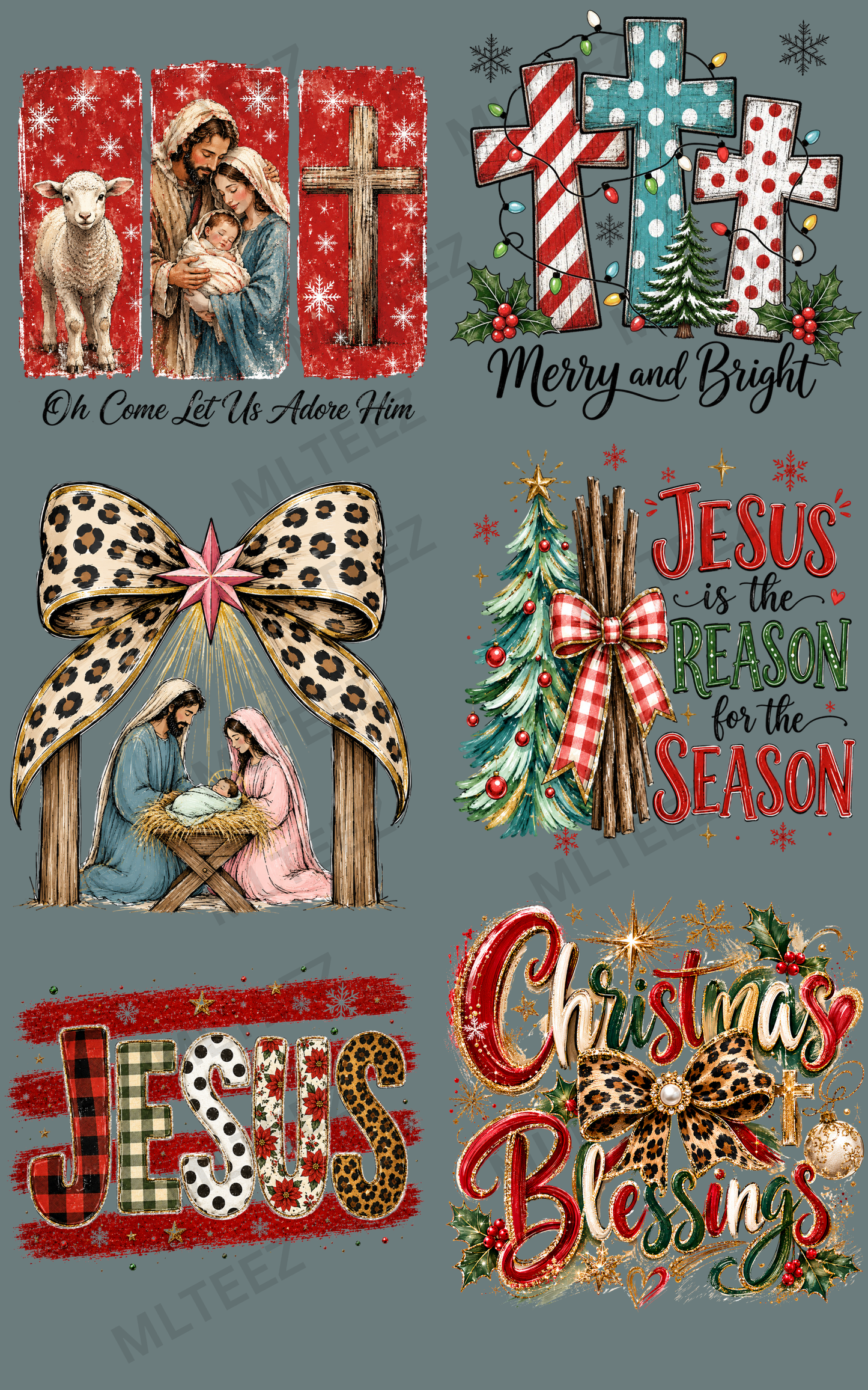 OH COME LET US ADORE HIM (1) PREMADE GANGSHEET - 22X36 DTF TRANSFERS - DIRECT TO FILM