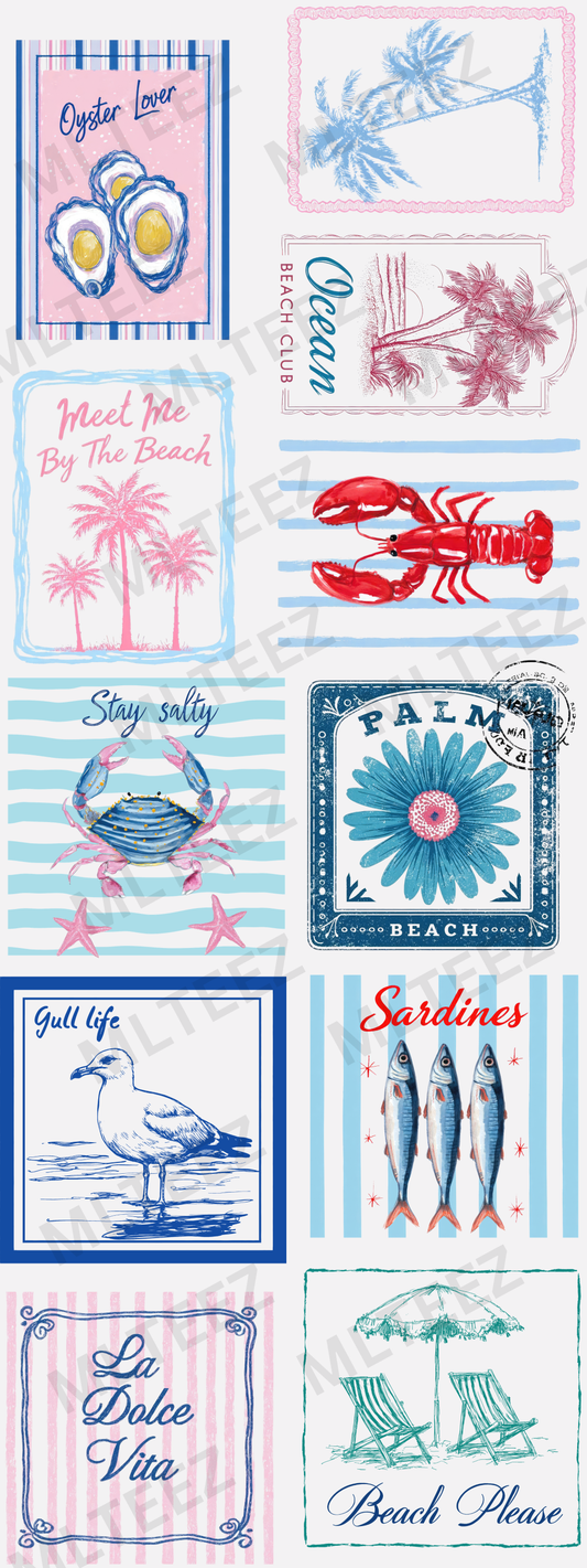 OYSTER LOVER (1) (60 INCH) PREMADE GANGSHEET - 22X60 DTF TRANSFERS - DIRECT TO FILM