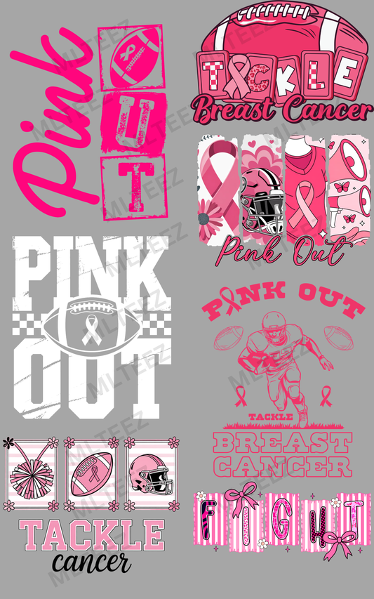 PINK OUT (4) PREMADE GANGSHEET - 22X36 DTF TRANSFERS - DIRECT TO FILM