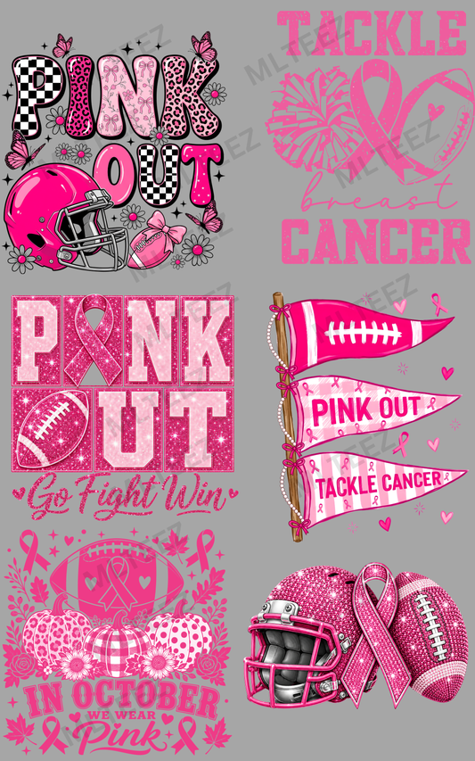 PINK OUT (5) PREMADE GANGSHEET - 22X36 DTF TRANSFERS - DIRECT TO FILM