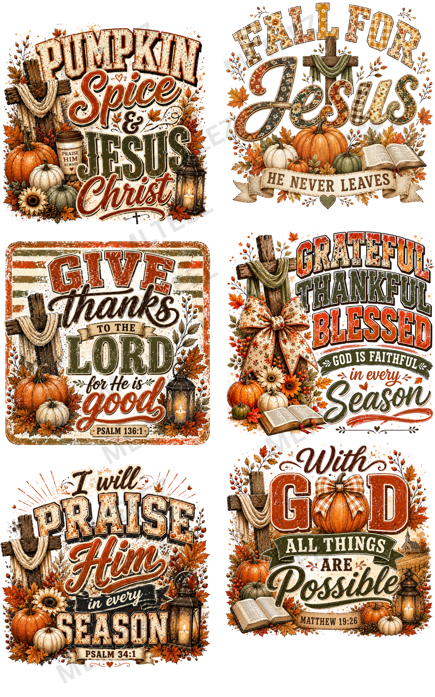 PUMPKIN SPICE & JESUS CHRIST (1) PREMADE GANGSHEET - 22X36 DTF TRANSFERS - DIRECT TO FILM