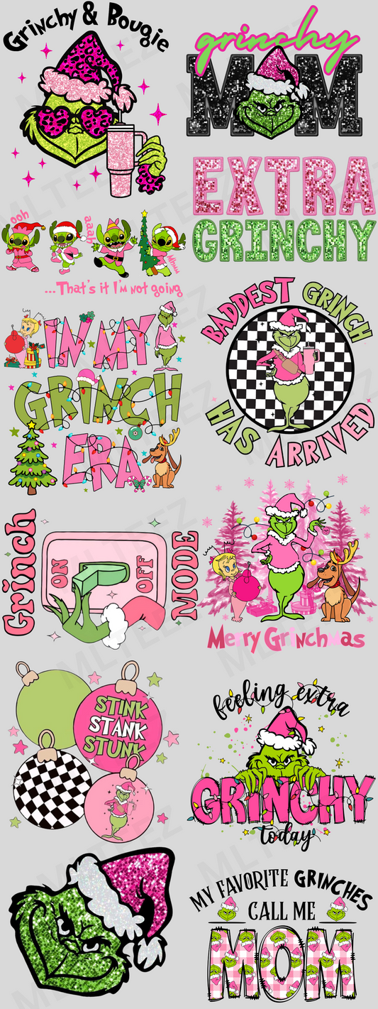 PINK BIG GREEN MAN & BOUGIE MOM GANGSHEET  - 22X60