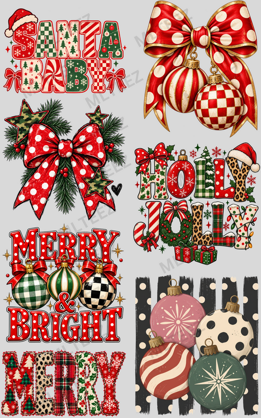 SANTA BABY (2) PREMADE GANGSHEET - 22X36 DTF TRANSFERS - DIRECT TO FILM