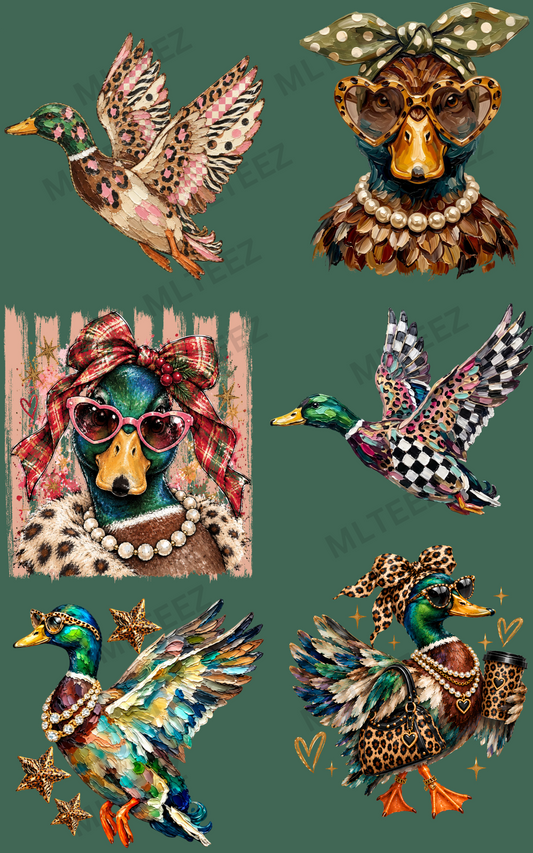 SASSY DUCKS (1) PREMADE GANGSHEET - 22X36 DTF TRANSFERS - DIRECT TO FILM