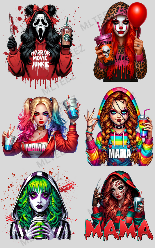 SCARY MAMA (1) (36 IN) PREMADE GANGSHEET  - 22X36  DTF TRANSFERS - DIRECT TO FILM