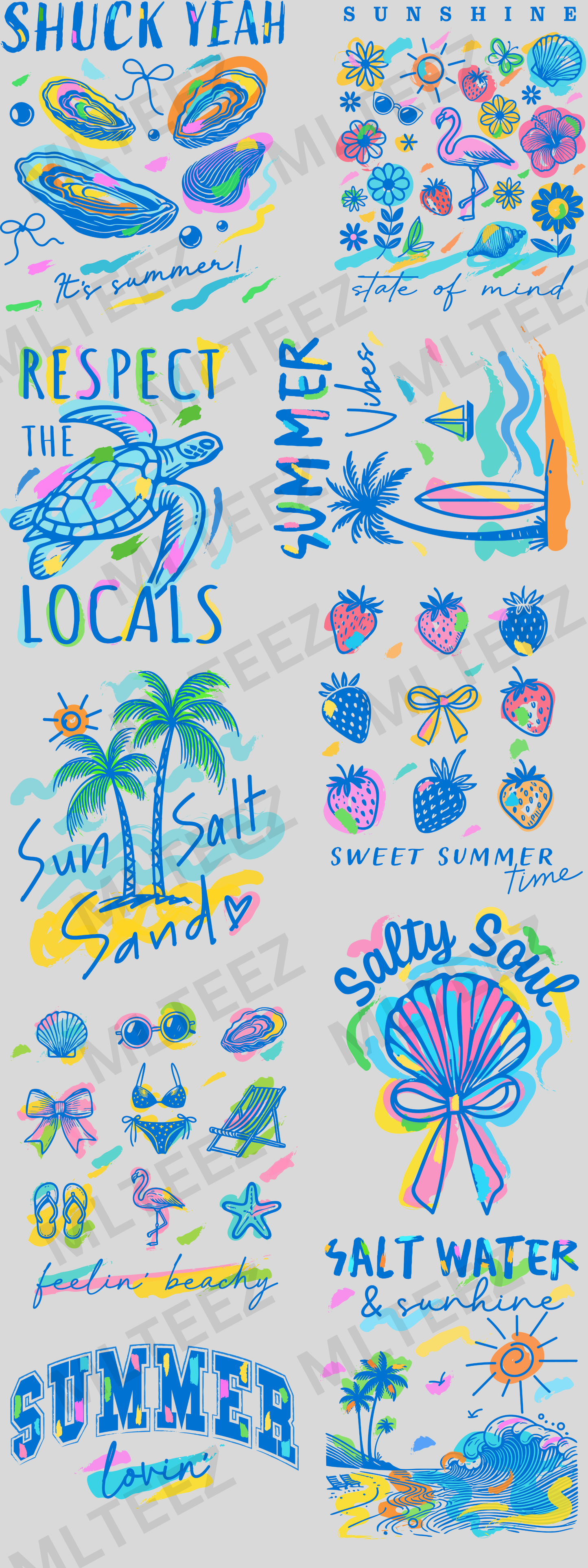 SHUCK YEAH (1) (60 INCH) PREMADE GANGSHEET - 22X60 DTF TRANSFERS - DIRECT TO FILM