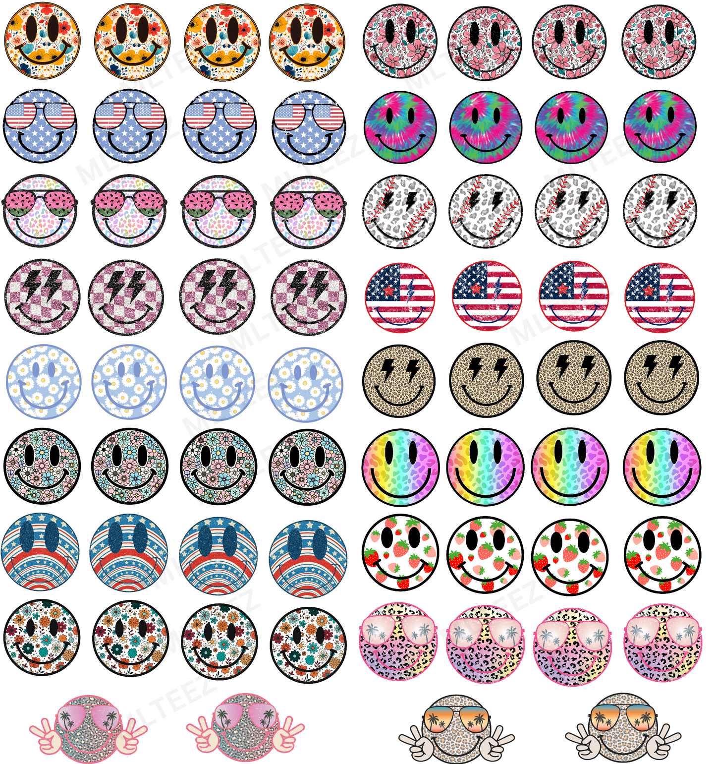 SMILE!! TRUCKER HAT GANGSHEET  - 22X24