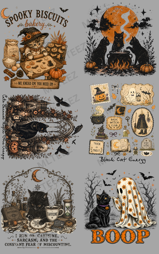 SPOOKY BISCUITS (1) PREMADE GANGSHEET - 22X36 DTF TRANSFERS - DIRECT TO FILM