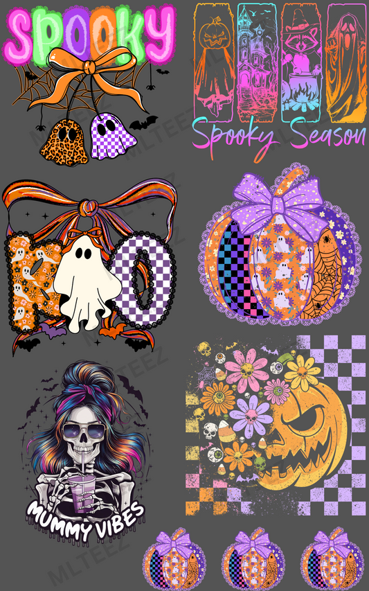 SPOOKY HALLOWEEN (2) PREMADE GANGSHEET  - 22X36  DTF TRANSFERS - DIRECT TO FILM
