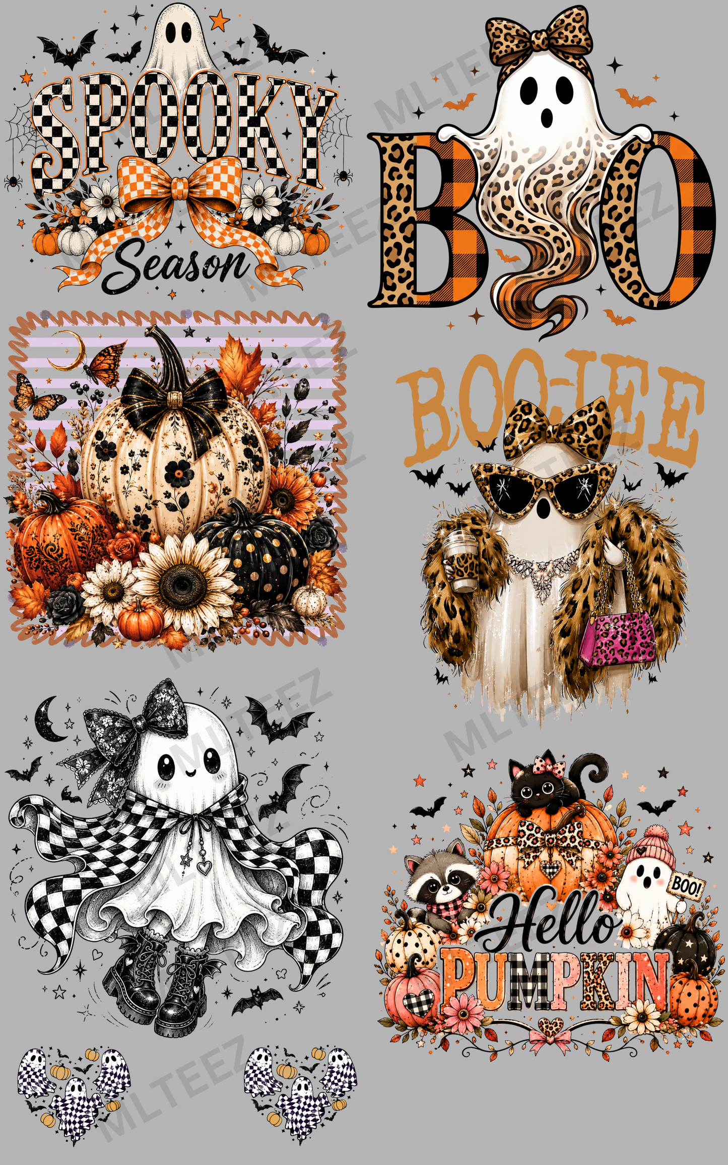 SPOOKY SEASON (4) PREMADE GANGSHEET - 22X36 DTF TRANSFERS - DIRECT TO FILM