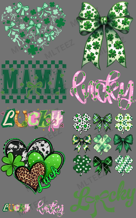 ST. PATTYS DAY (3) PREMADE GANGSHEET - 22X36 DTF TRANSFERS - DIRECT TO FILM