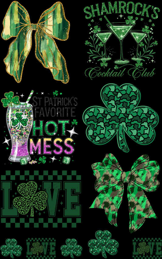 ST. PATTYS DAY (4) PREMADE GANGSHEET - 22X36 DTF TRANSFERS - DIRECT TO FILM