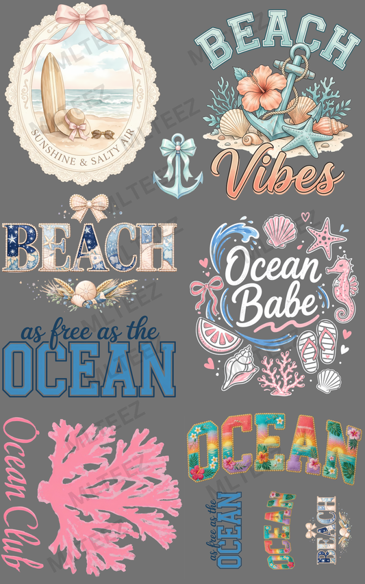 SUNSHINE & SALTY AIR (1) PREMADE GANGSHEET - 22X36 DTF TRANSFERS - DIRECT TO FILM